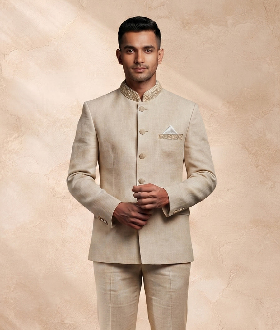 MLS EMBROIDERED JODHPURI SUIT 2PCS