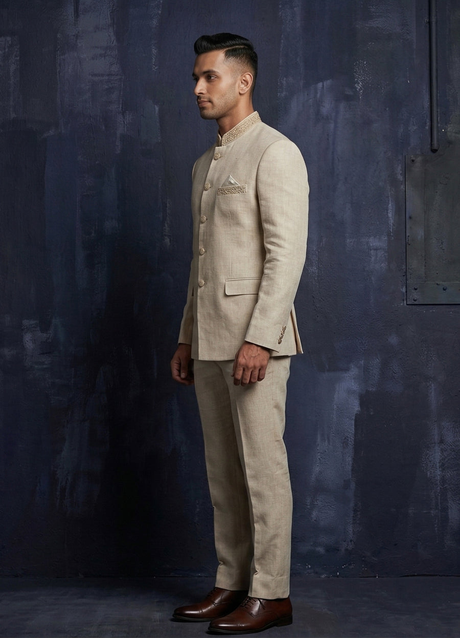 MLS EMBROIDERED JODHPURI SUIT 2PCS