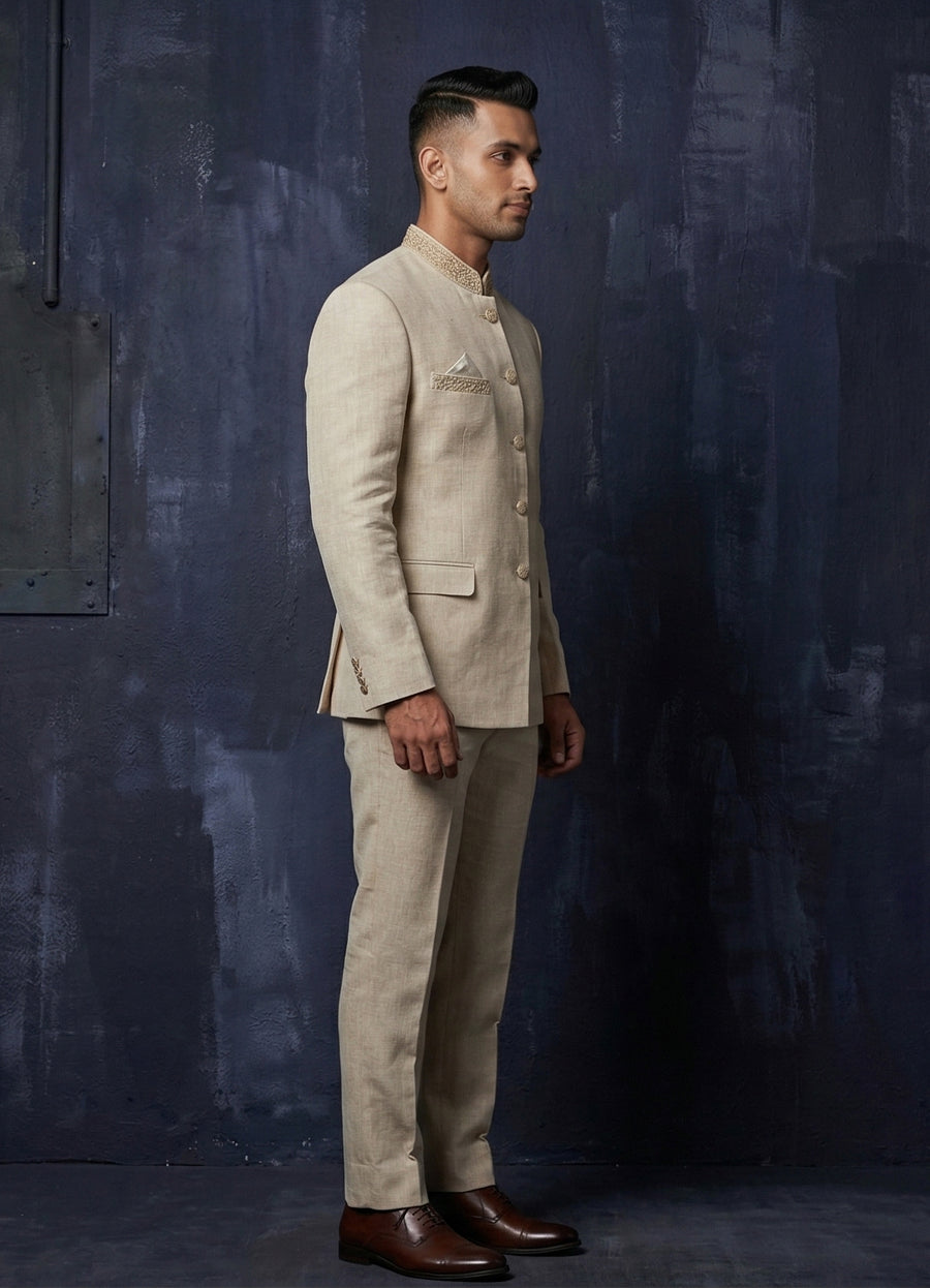 MLS EMBROIDERED JODHPURI SUIT 2PCS