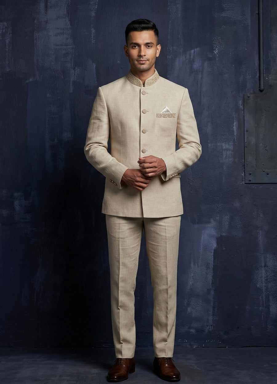 MLS EMBROIDERED JODHPURI SUIT 2PCS