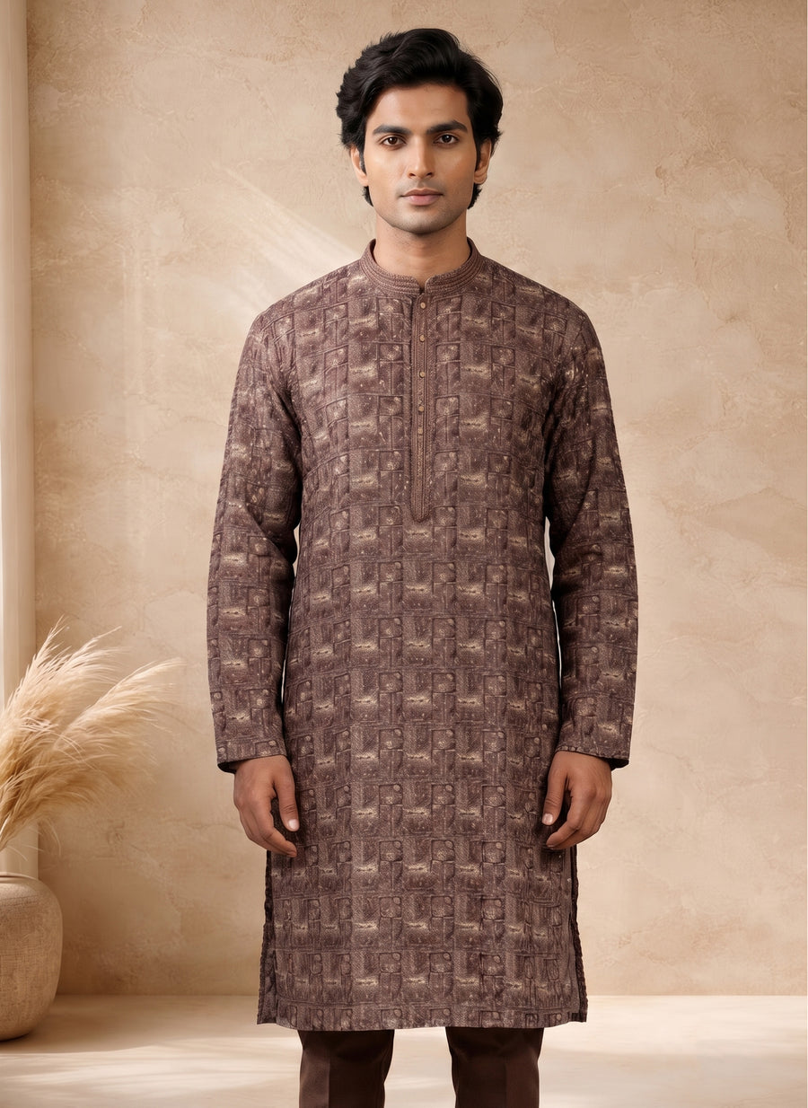 MLS PRINTED KURTA PAJAMA 2PCS