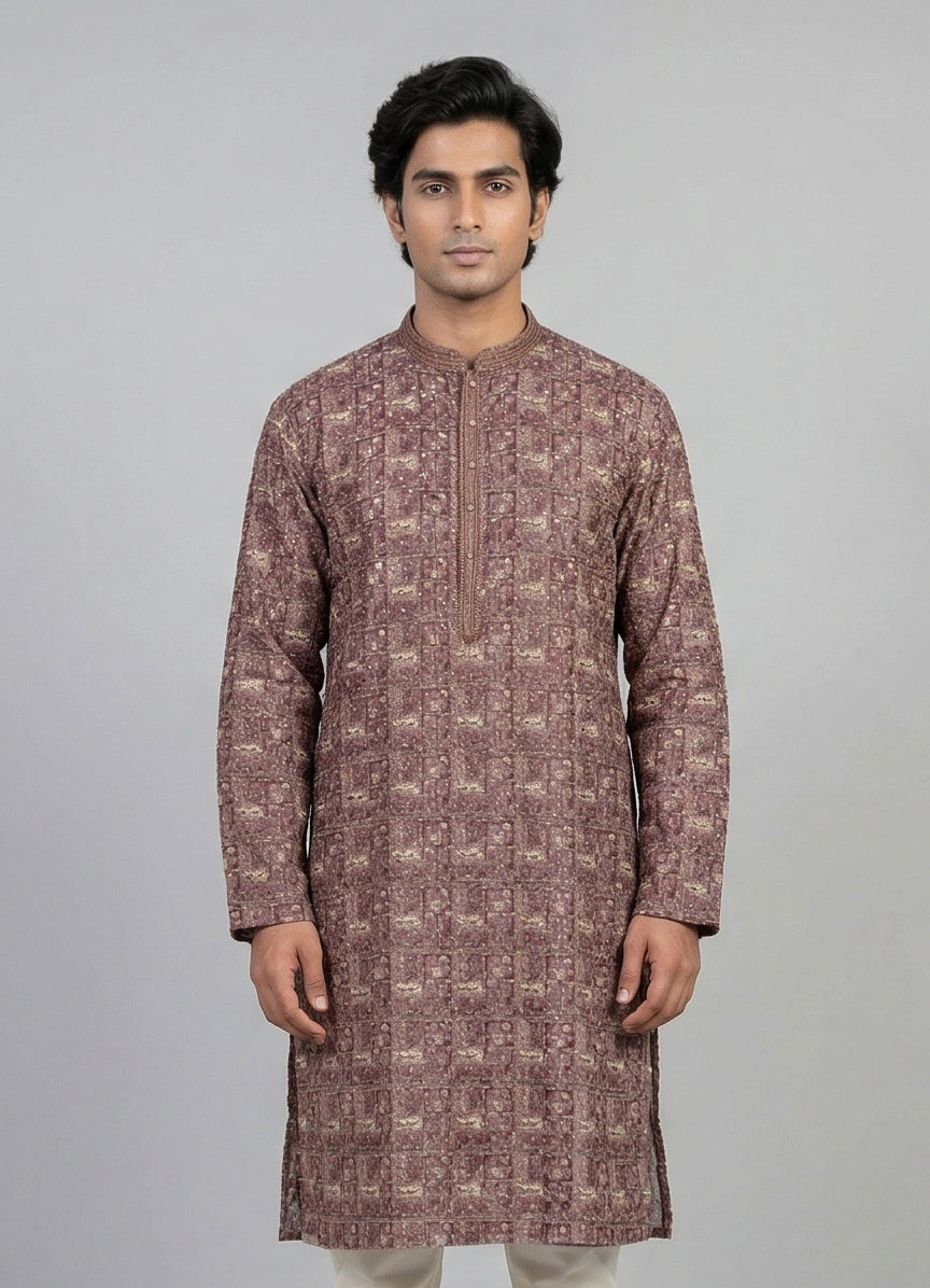 MLS PRINTED KURTA PAJAMA 2PCS