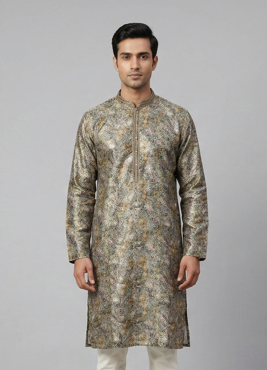 MLS PRINTED KURTA PAJAMA 2PCS