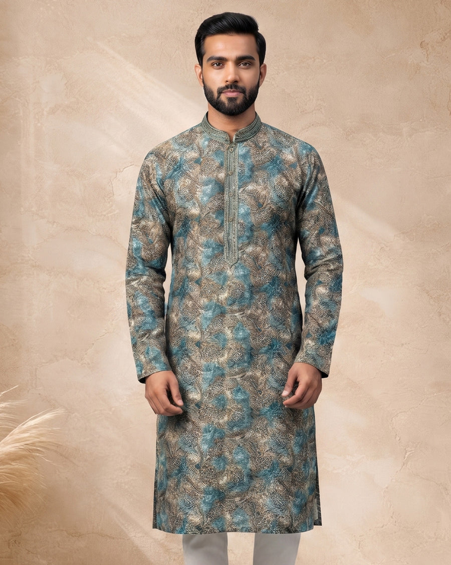 MLS PRINTED KURTA PAJAMA 2PCS