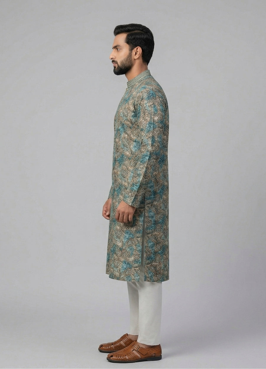 MLS PRINTED KURTA PAJAMA 2PCS