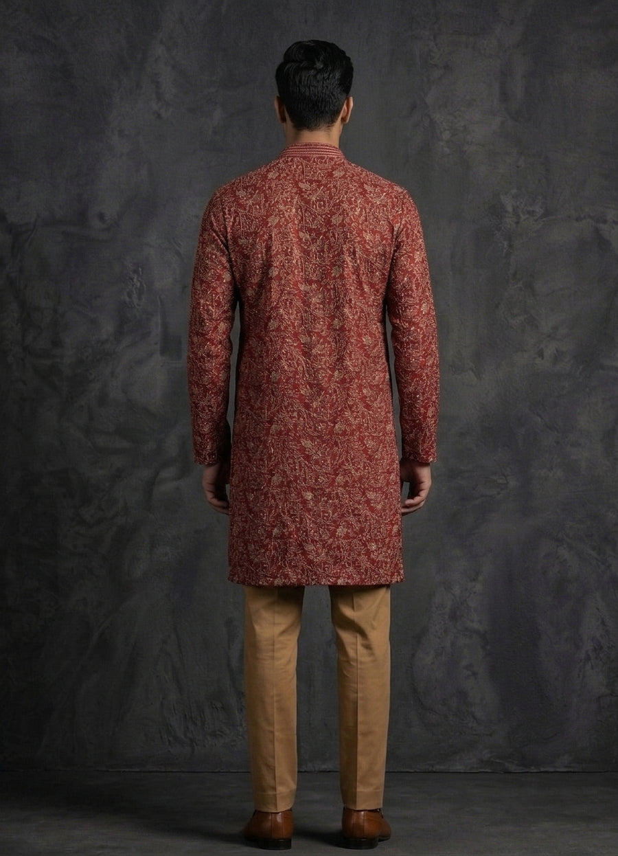 MLS EMBROIDERED KURTA PAJAMA 2PCS