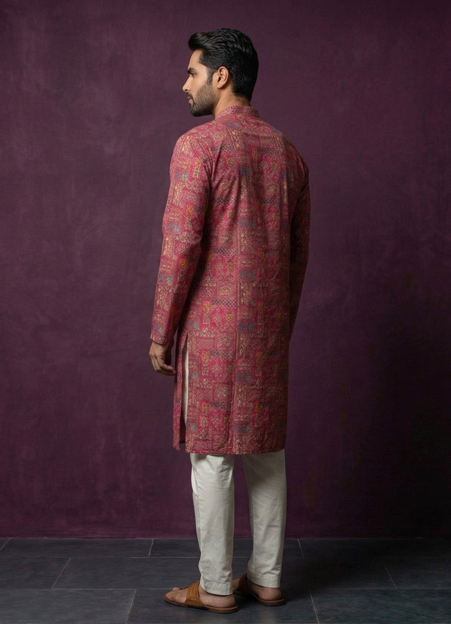 MLS PRINTED KURTA PAJAMA 2PCS