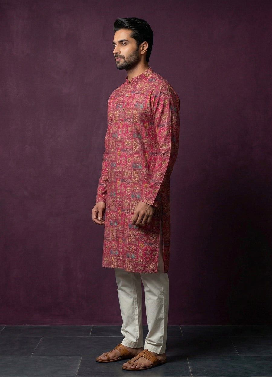 MLS PRINTED KURTA PAJAMA 2PCS