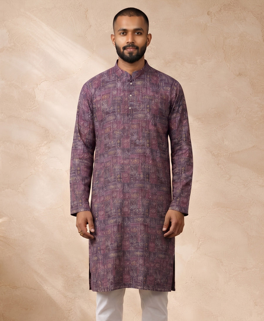 MLS PRINTED KURTA PAJAMA 2PCS
