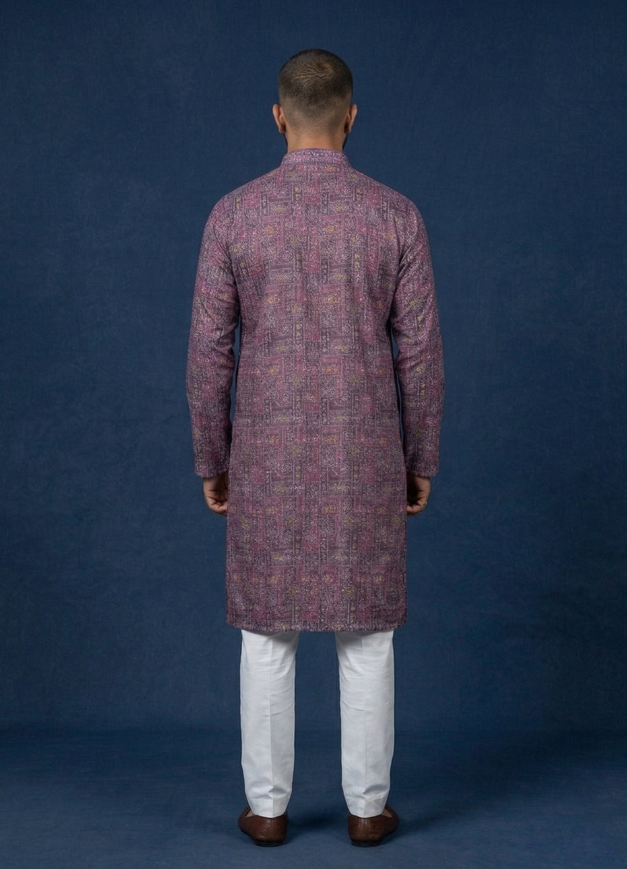 MLS PRINTED KURTA PAJAMA 2PCS