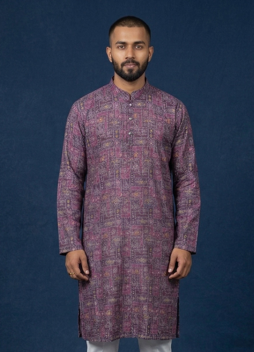 MLS PRINTED KURTA PAJAMA 2PCS