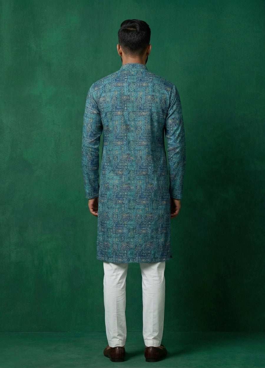 MLS PRINTED KURTA PAJAMA 2PCS