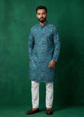 MLS PRINTED KURTA PAJAMA 2PCS