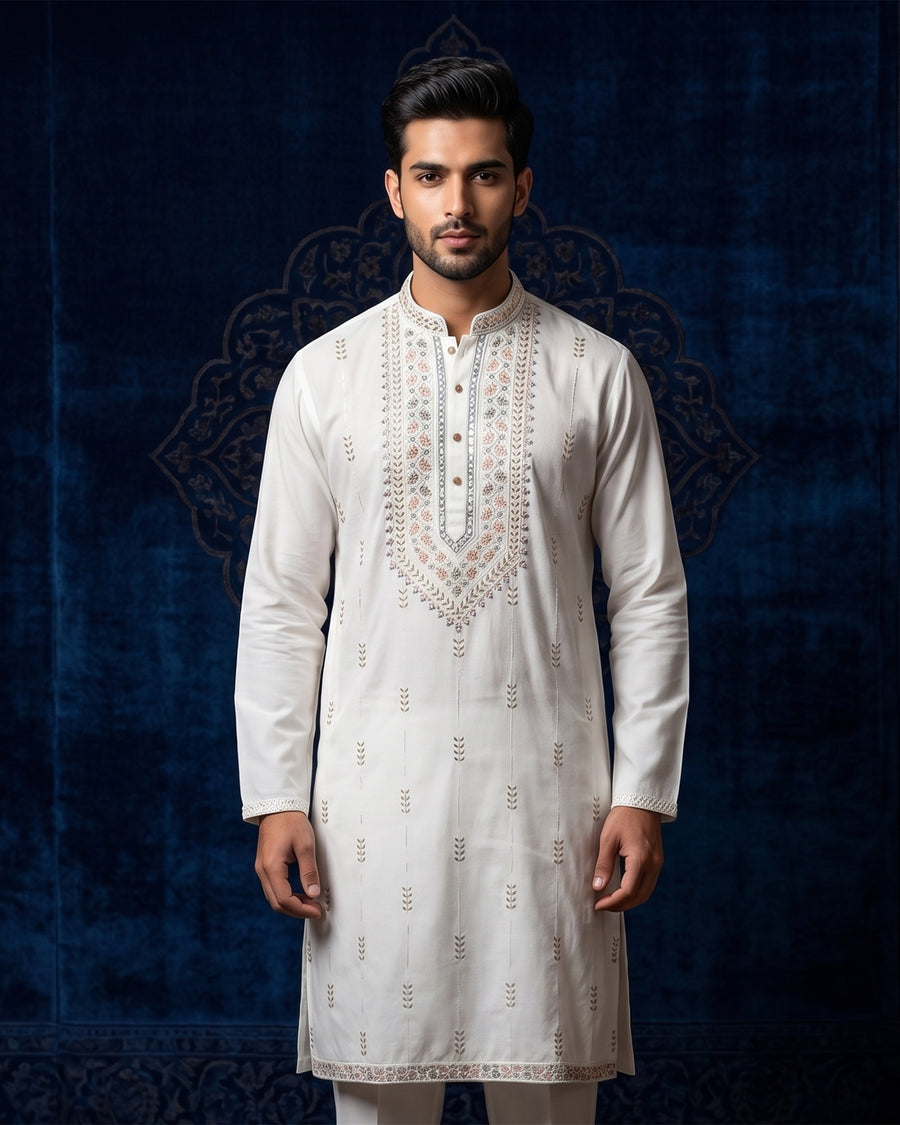 MLS EMBROIDERED KURTA PAJAMA
