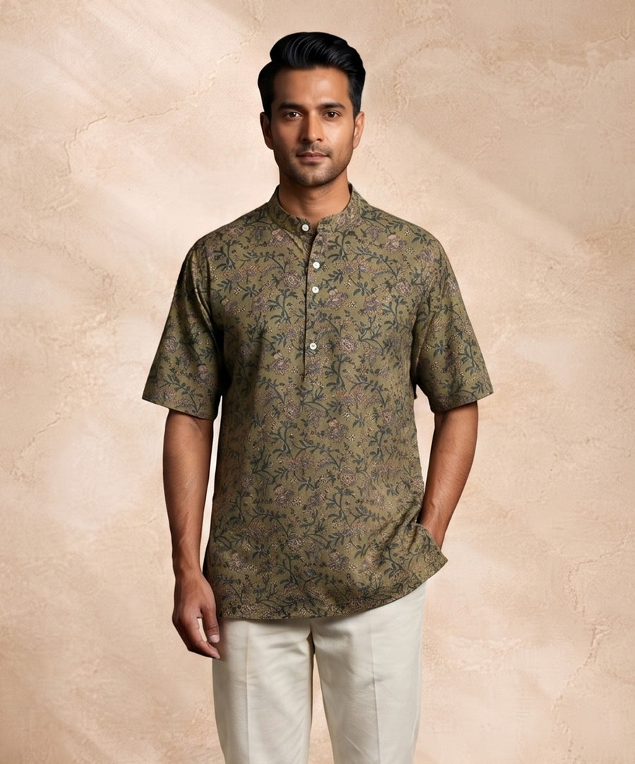 MLS PRINTED SHORT KURTA H/S