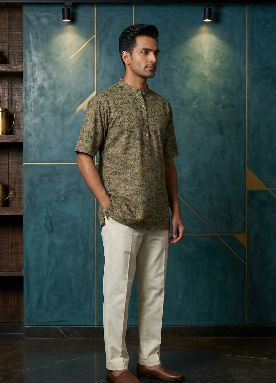 MLS PRINTED SHORT KURTA H/S