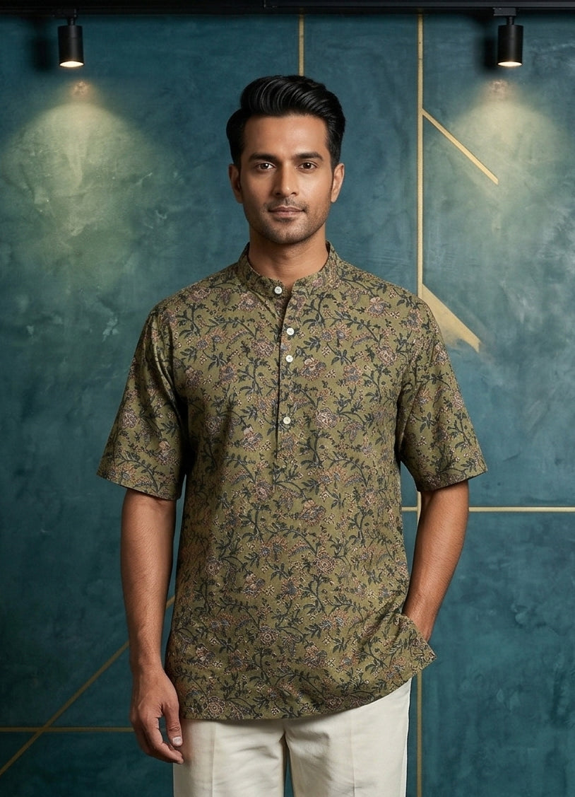 MLS PRINTED SHORT KURTA H/S