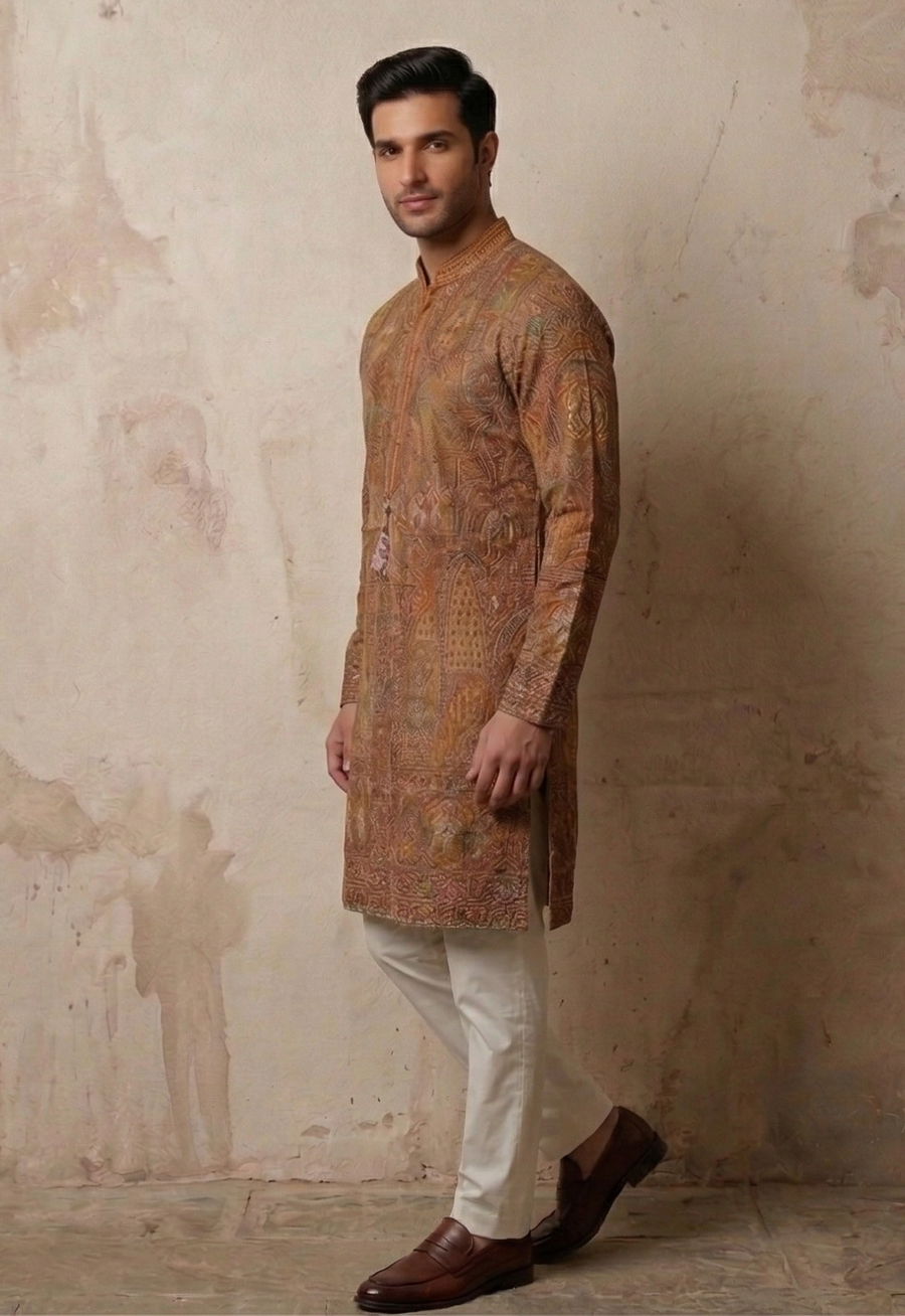 MLS EMBROIDERED KURTA PAJAMA