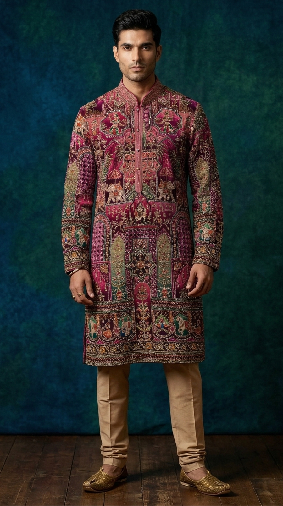 MLS EMBROIDERED KURTA PAJAMA