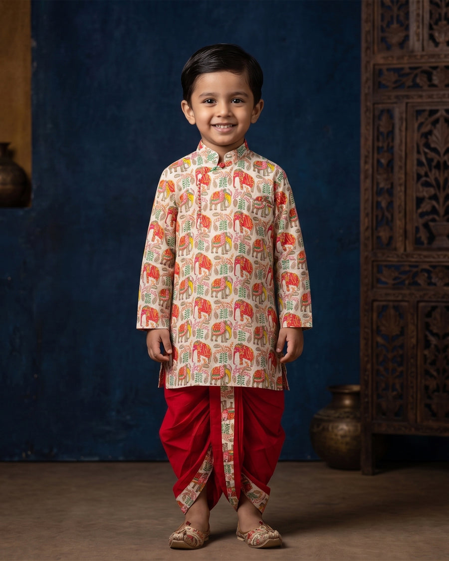 MLS KIDS KURTA DHOTI SET 2PCS