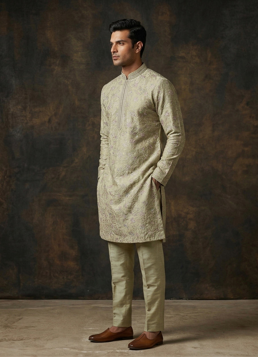 MLS EMBROIDERED KURTA PAJAMA