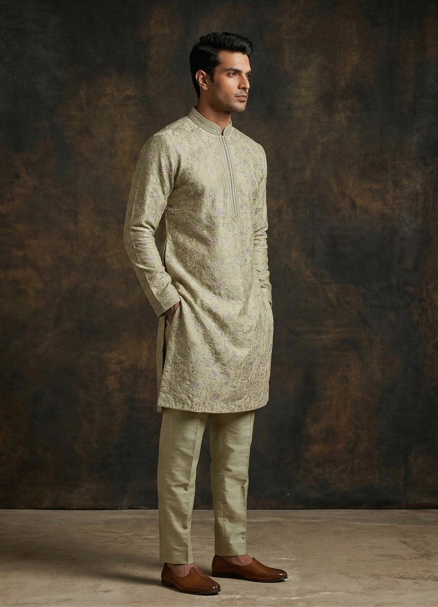 MLS EMBROIDERED KURTA PAJAMA