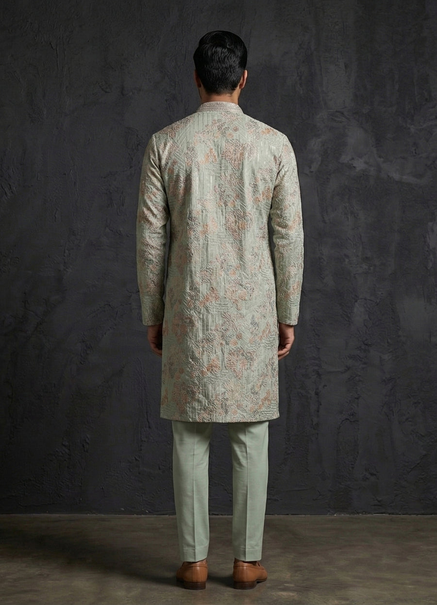 MLS EMBROIDERED KURTA PAJAMA 2PCS