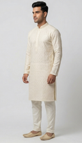 MLS EMBROIDERED KURTA PAJAMA