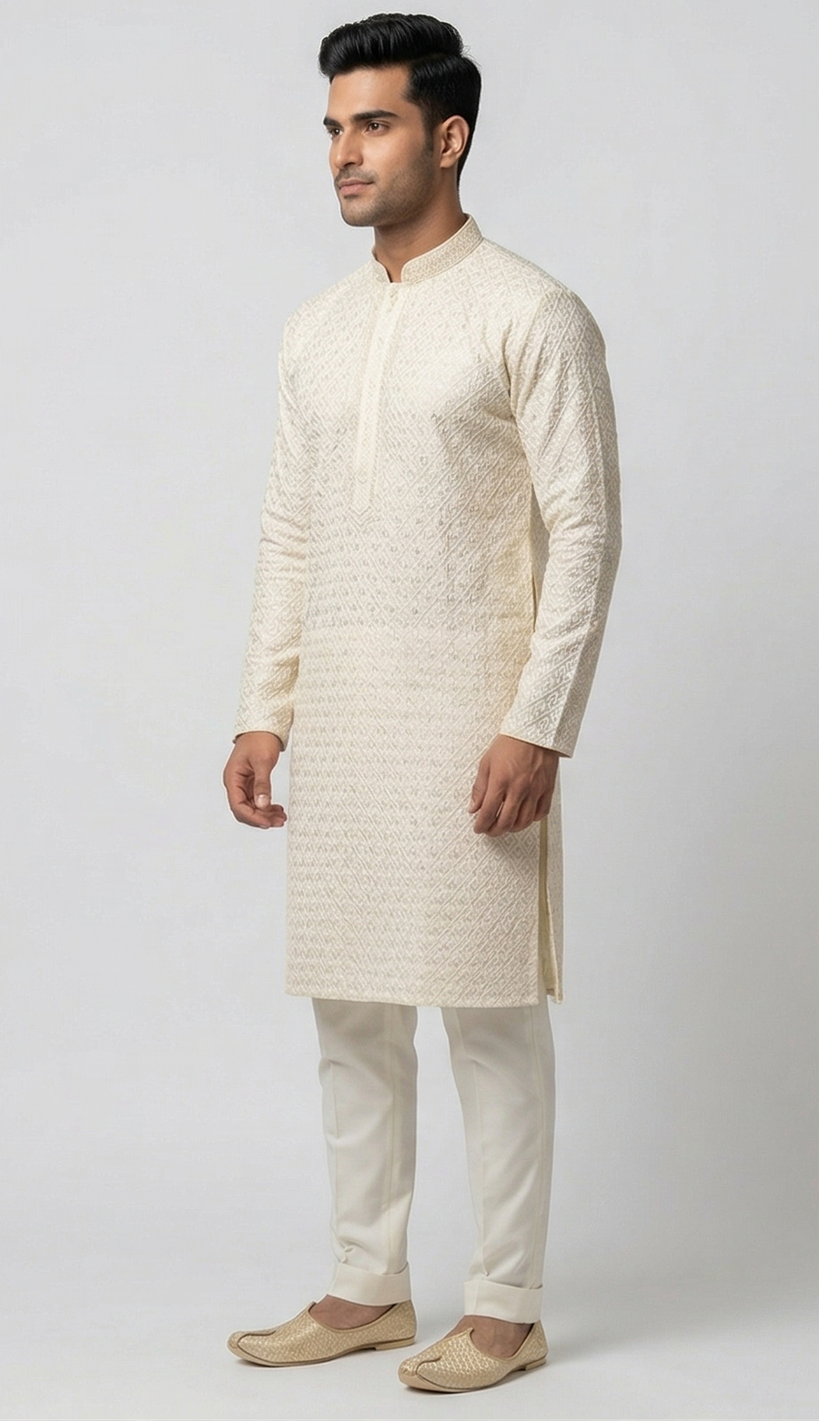 MLS EMBROIDERED KURTA PAJAMA