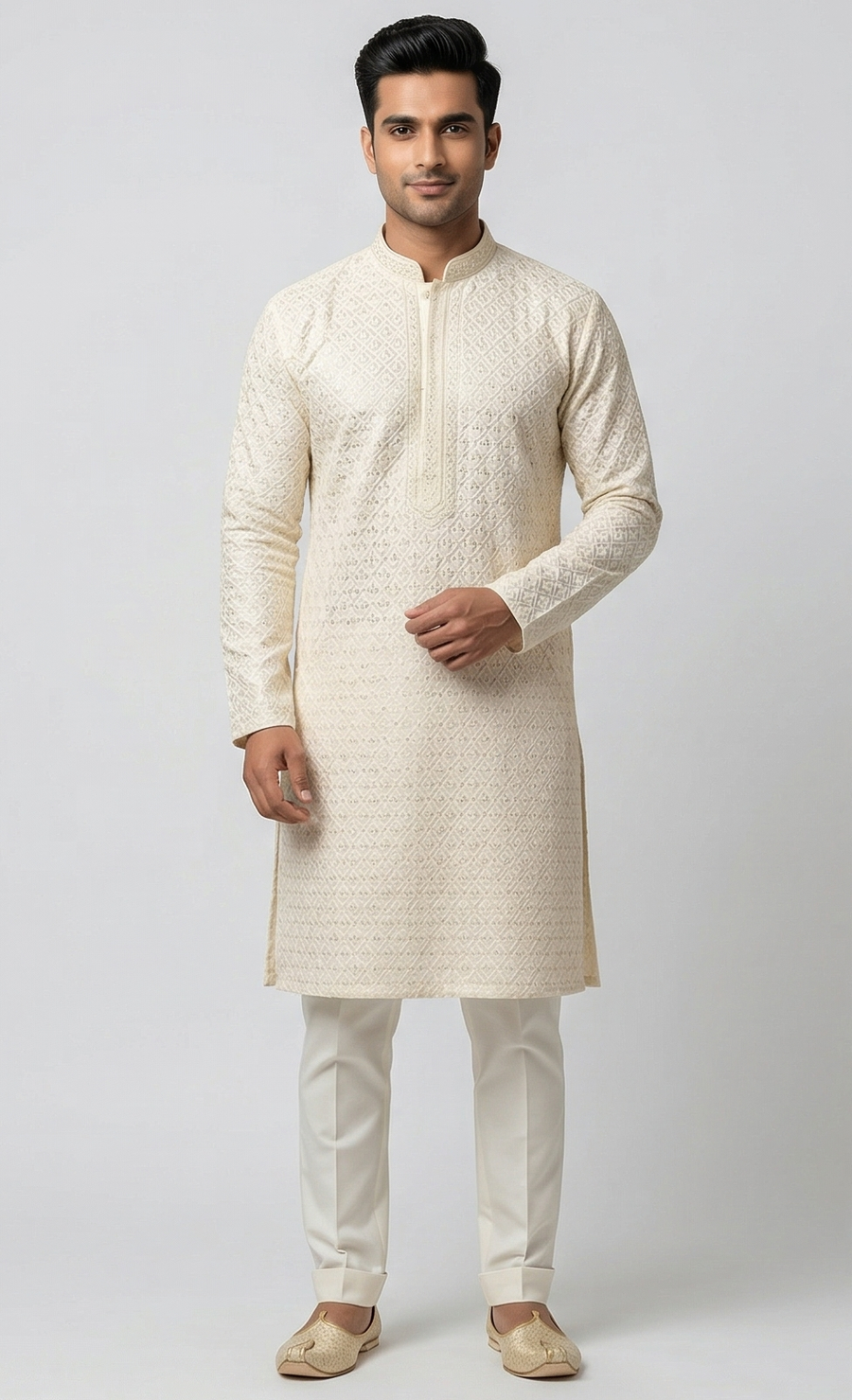 MLS EMBROIDERED KURTA PAJAMA