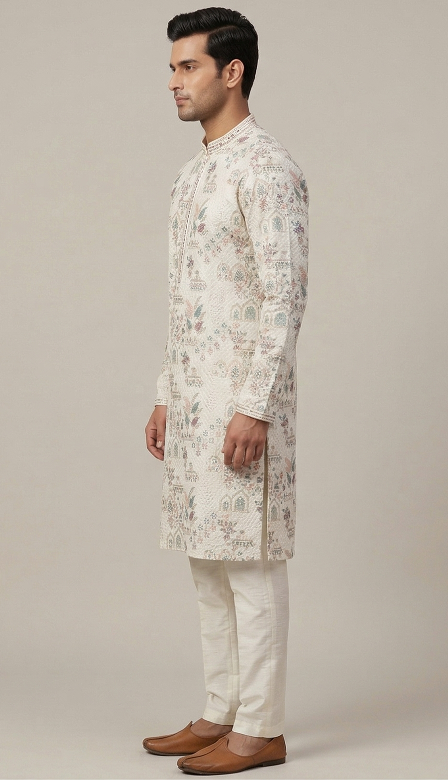 MLS EMBROIDERED KURTA PAJAMA