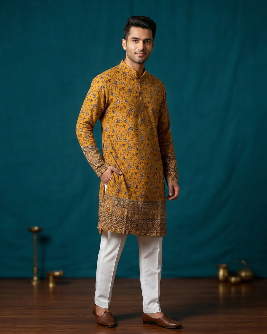 MLS EMBROIDERED KURTA PAJAMA