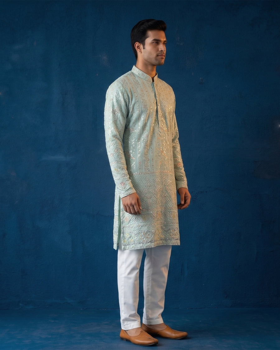 MLS EMBROIDERED KURTA PAJAMA