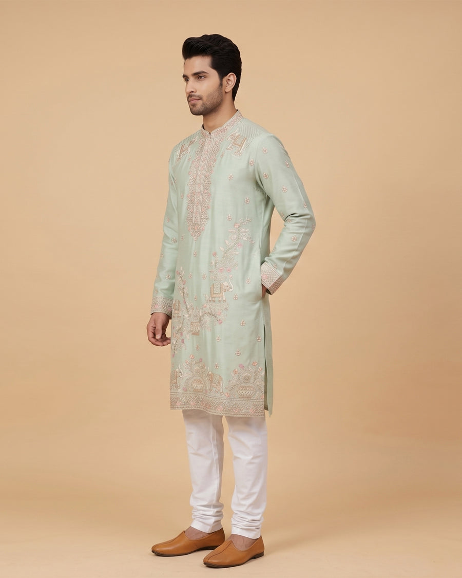 MLS EMBROIDERED KURTA PAJAMA