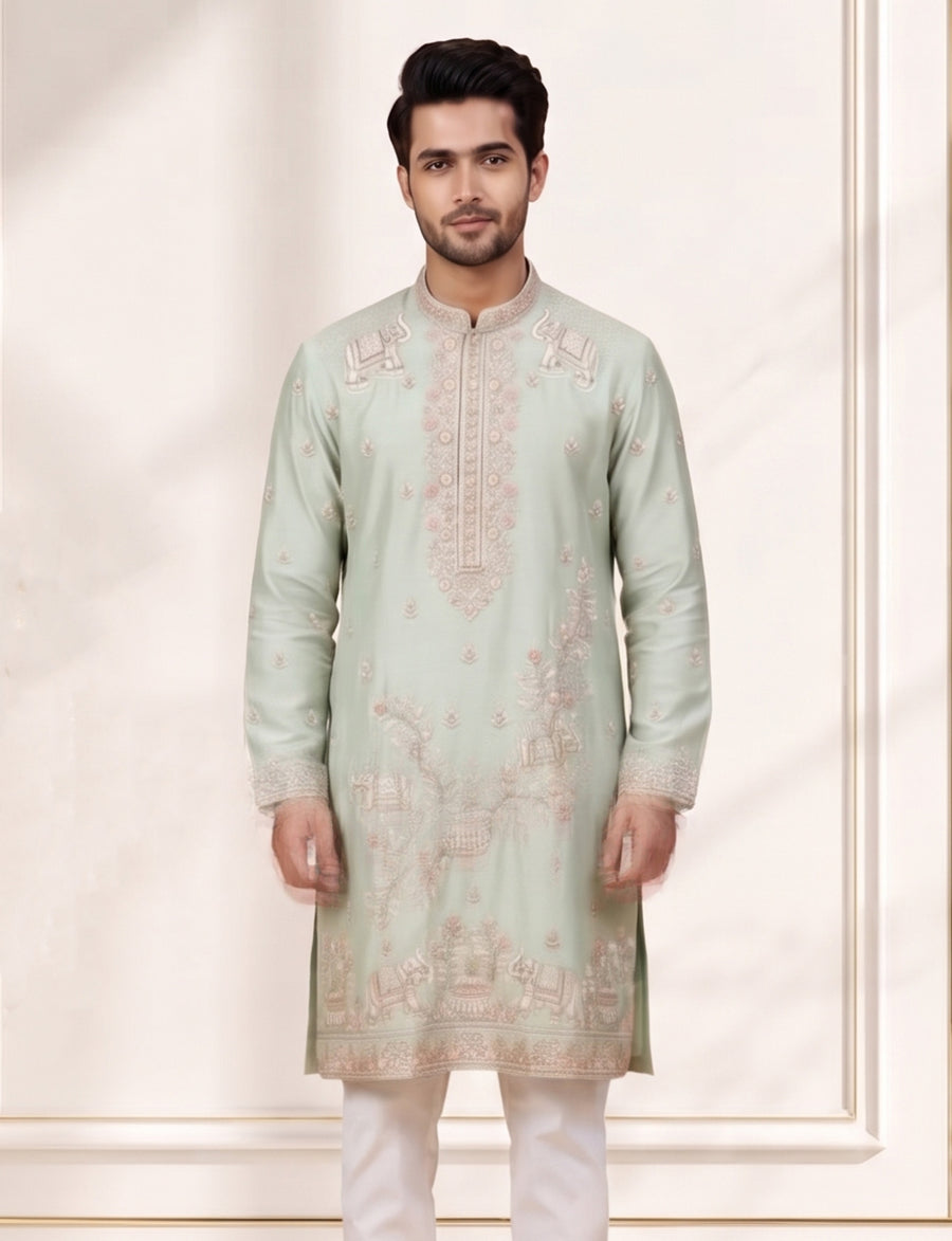 MLS EMBROIDERED KURTA PAJAMA