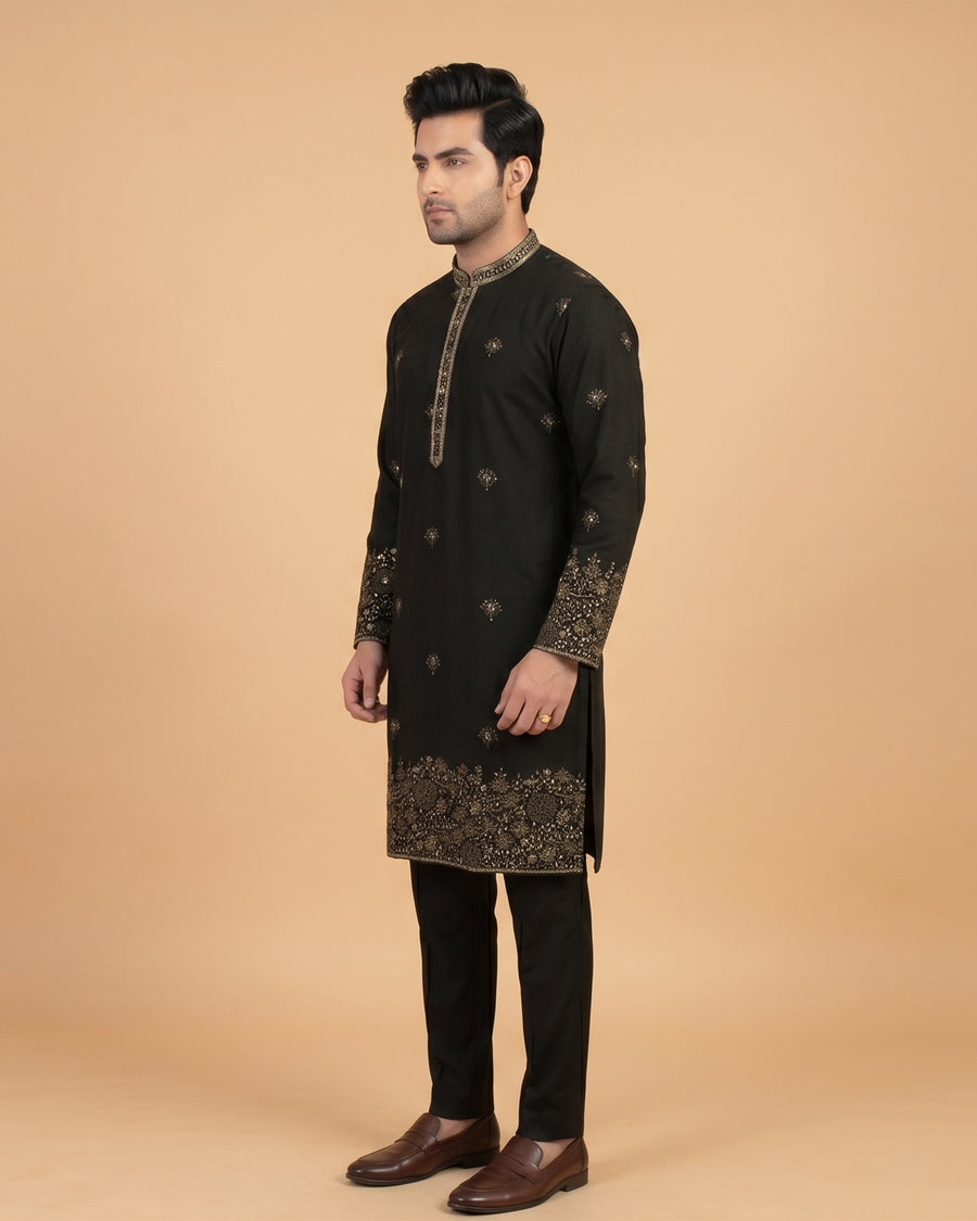 MLS EMBROIDERED KURTA PAJAMA