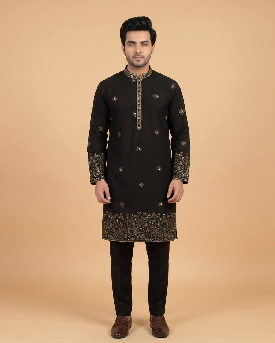 MLS EMBROIDERED KURTA PAJAMA