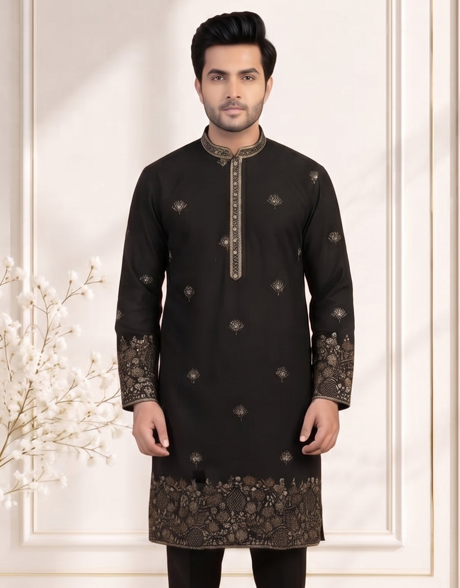 MLS EMBROIDERED KURTA PAJAMA