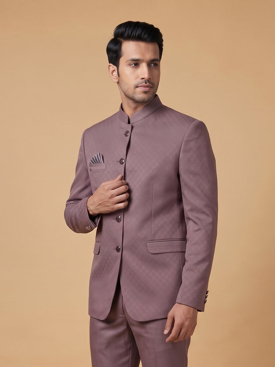 Jacquard Self Textured Jodhpuri Suit 2Pc Jalaj