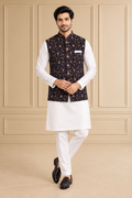 Velvet Embroidered Jawahar Jacket 1Pc Mrinaal