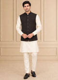 Jute Blend Solid & Plain Jawahar Jacket 1Pc Kanishk