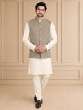 Jute Blend Solid & Plain Jawahar Jacket 1Pc Kanishk