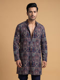 Mustard Yellow Japanese Embroidered Kurta Pajama 2Pc Kirnoday