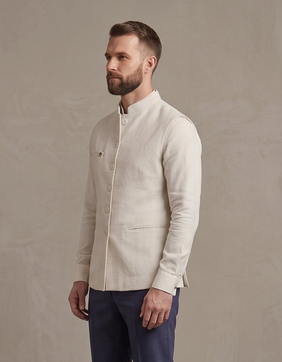 MLS LINEN JAWAHAR JACKET
