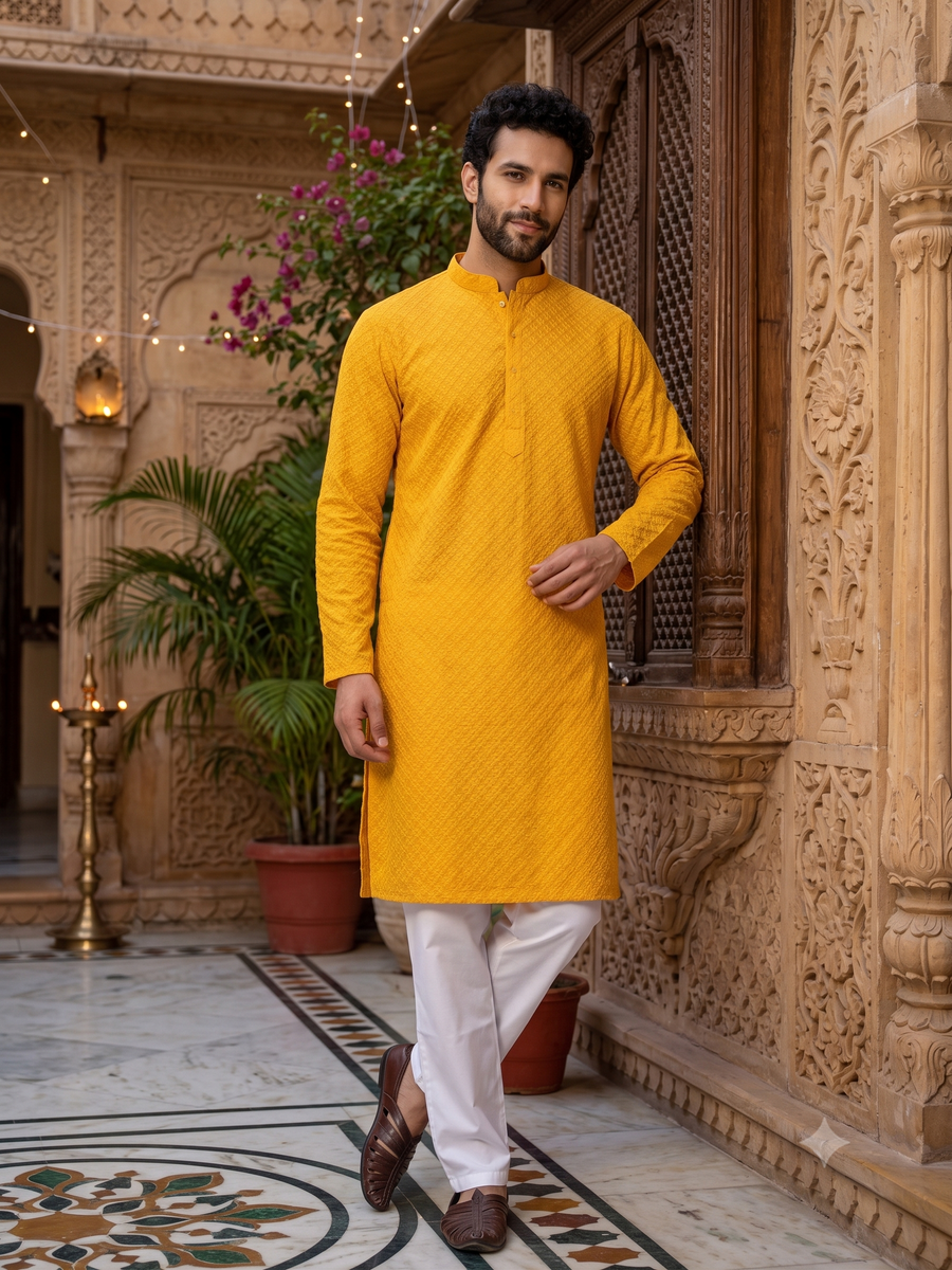 MLS CHIKANKARI KURTA PAJAMA