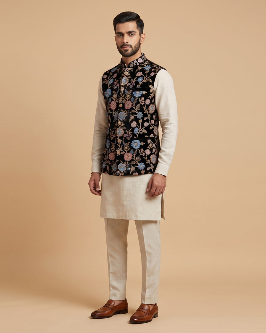 MLS VELVET JAWAHAR JACKET 1PC