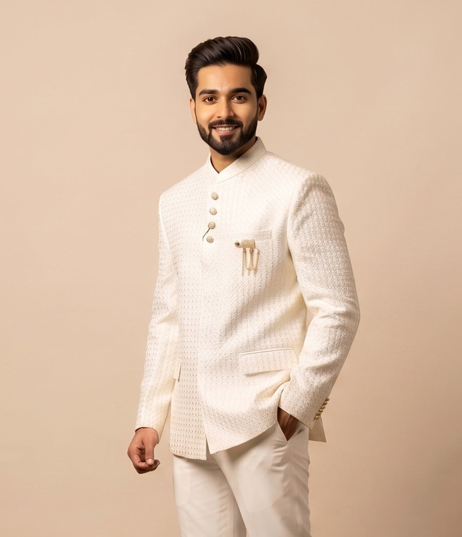MLS EMBROIDERED JODHPURI SUIT 2PCS