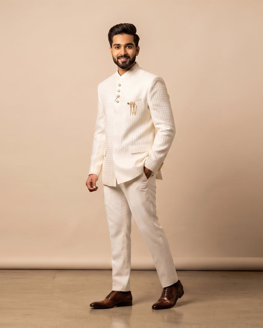 MLS EMBROIDERED JODHPURI SUIT 2PCS