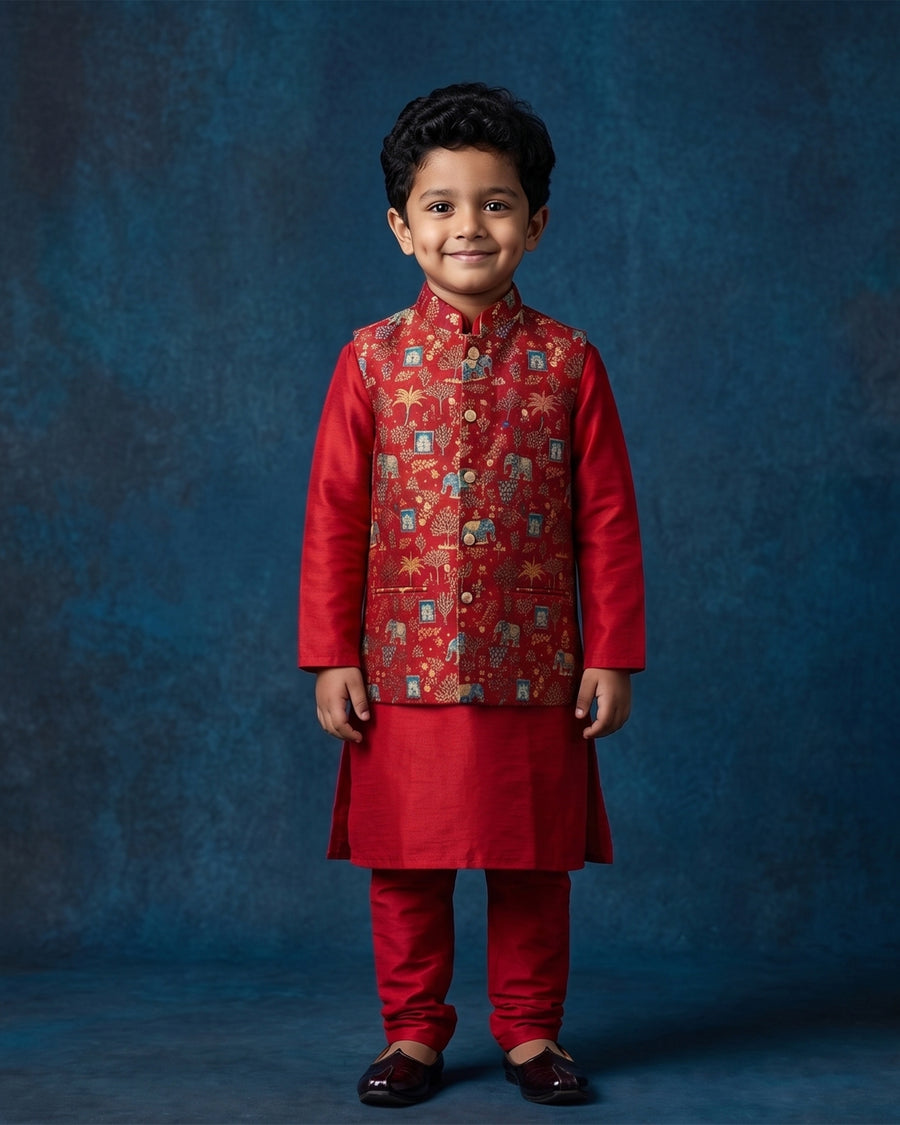 MLS KIDS KURTA JAWAHAR SET 3PCS
