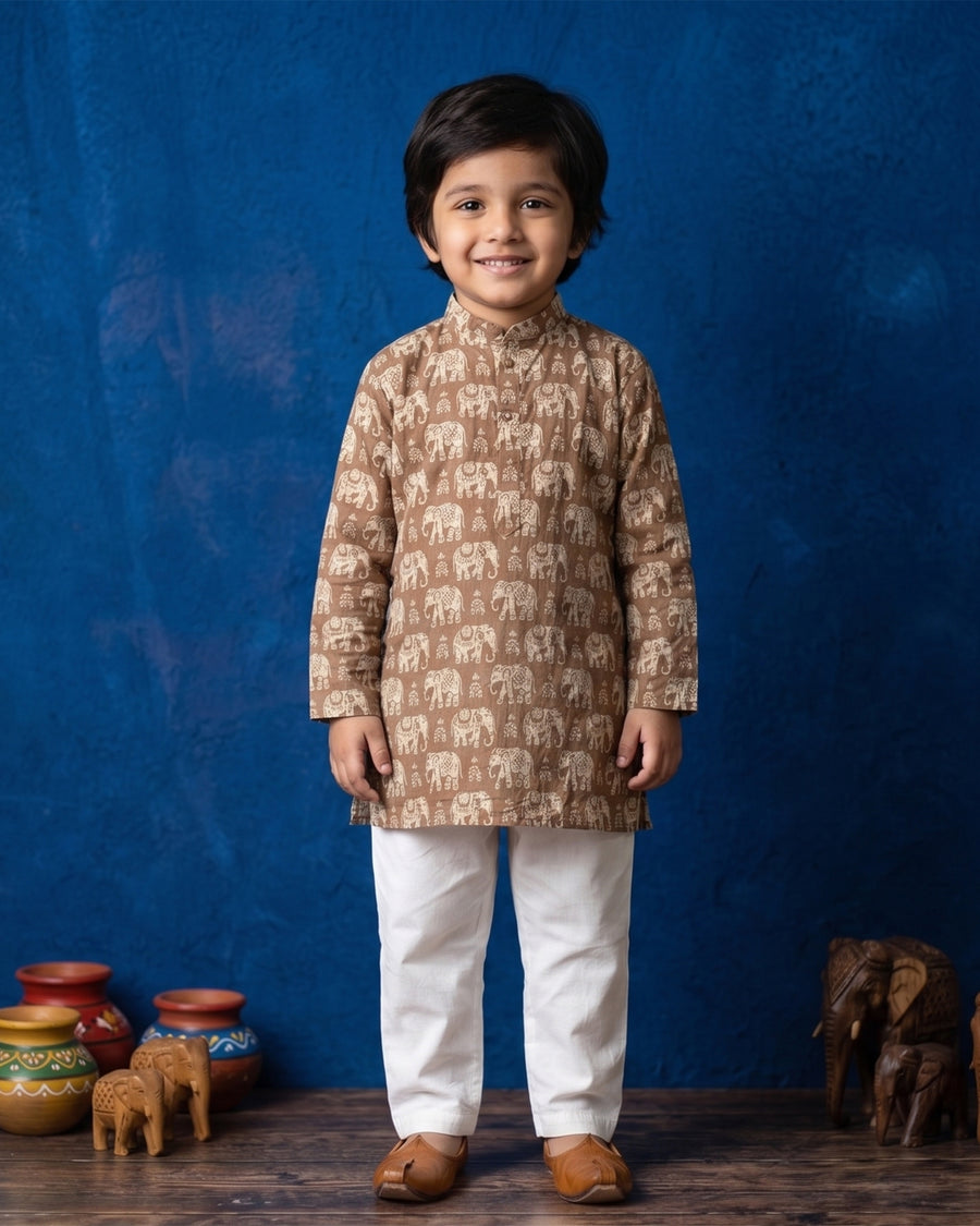 MLS PRINTED KIDS KURTA PAJAMA